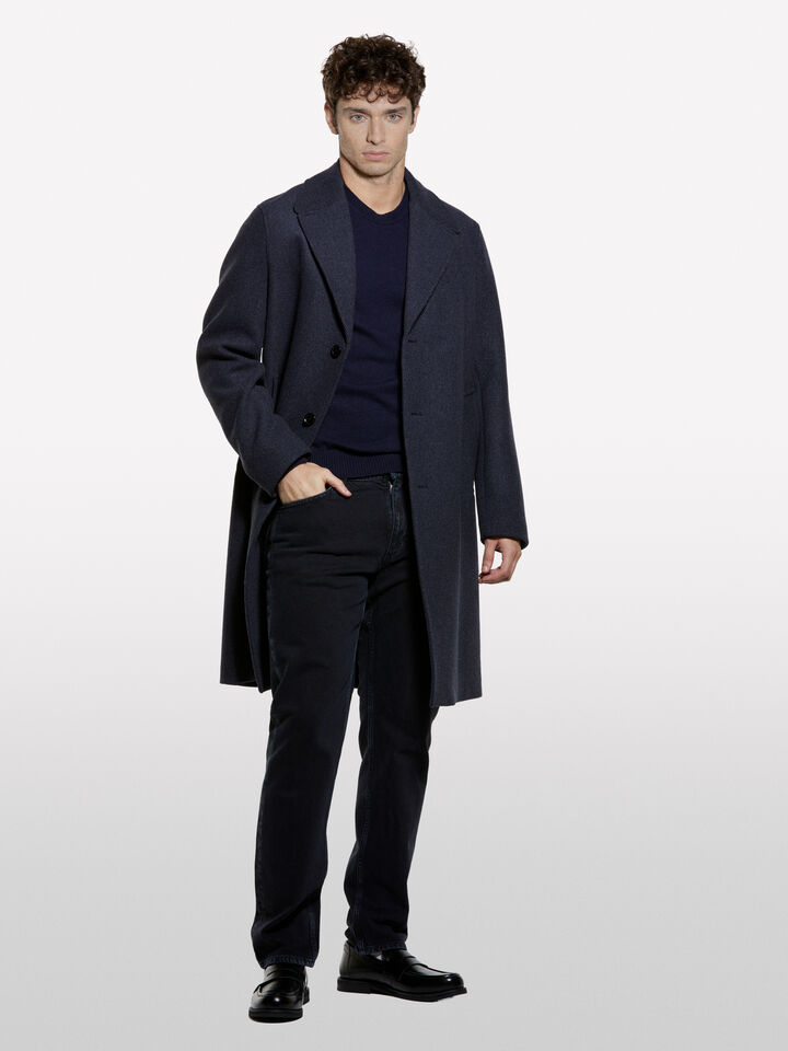 Μπλούζα μπλε σκούρο regular fit με λαιμόκοψη - μπλούζες με λαιμόκοψη ανδρικές - Σκουρο Μπλε | Sisley image number 1